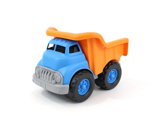 ORANGE AND BLUE DUMP TRUCK