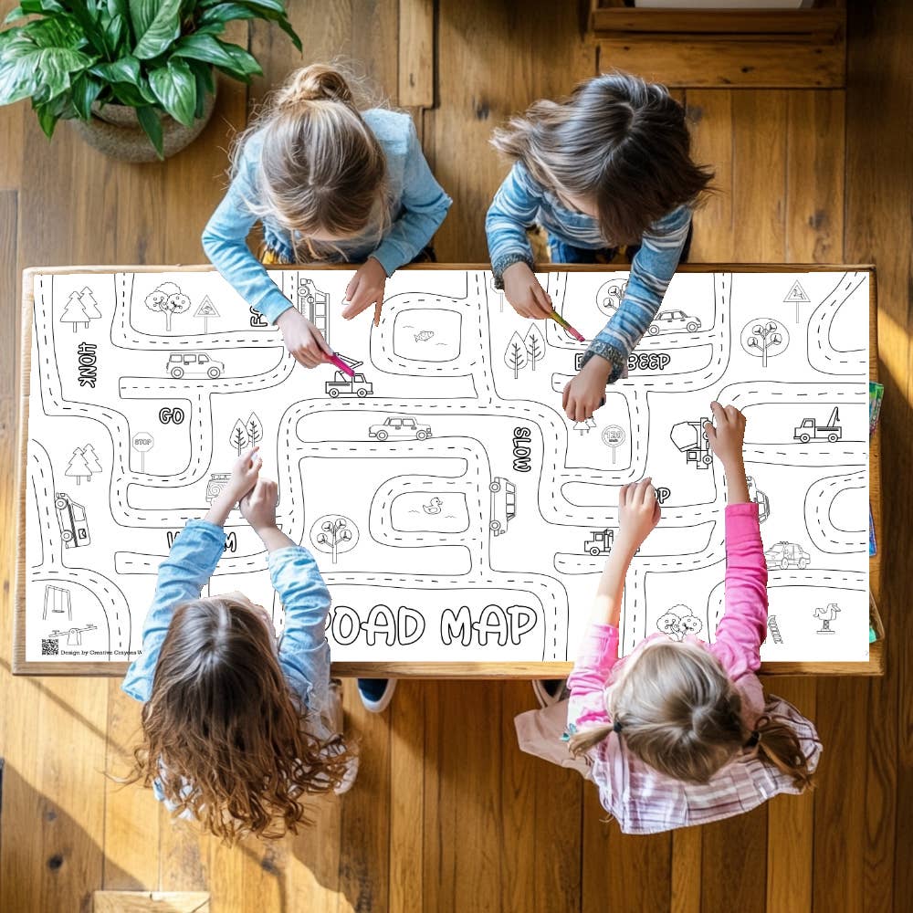 Cars & Trucks Road Map Mat | Giant Coloring Play Activity