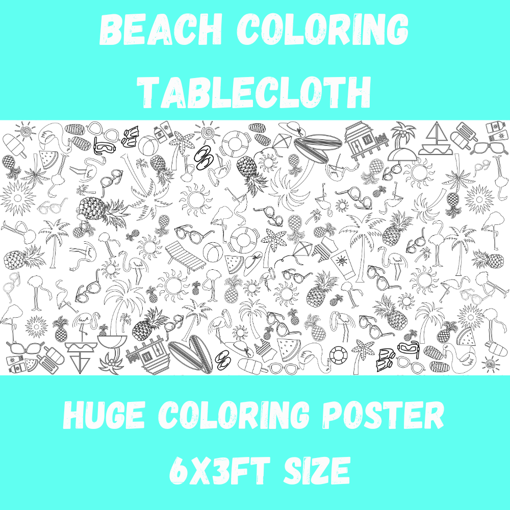 Beach Coloring Tablecloth