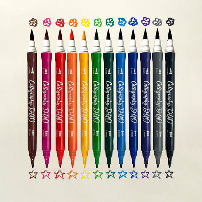 Calligraphy Duo: Double-Ended Markers (Set of 12)