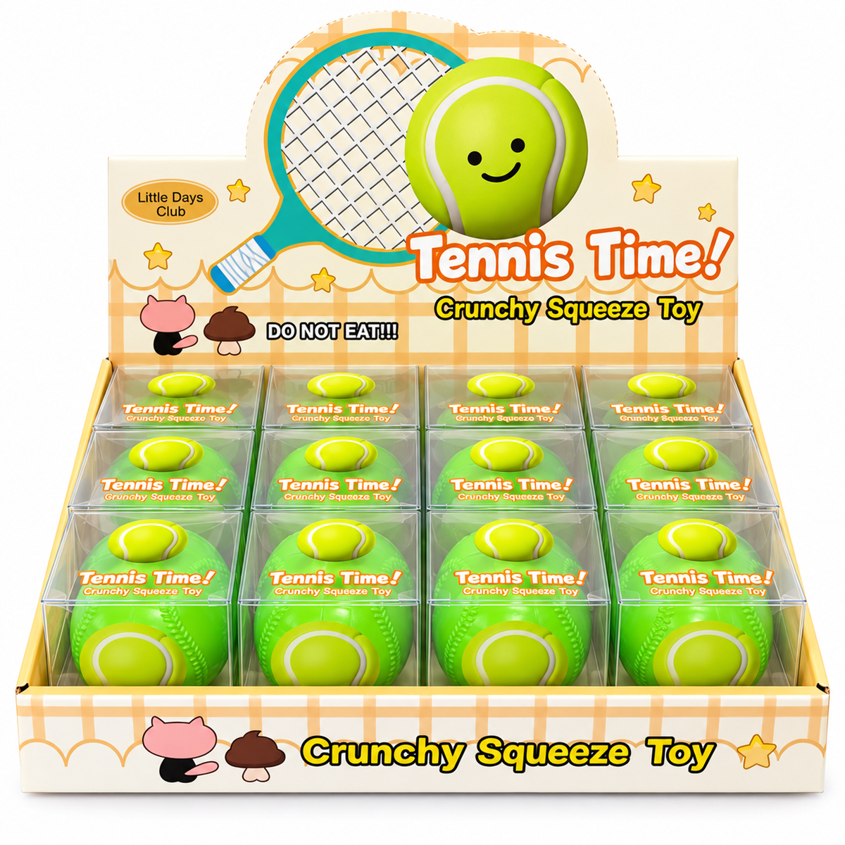 2" Crunchy Tennis Ball Squeeze Toy – Tennis Time! MSS53