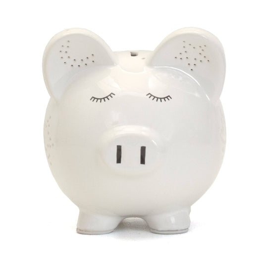 White Night Light Piggy Bank