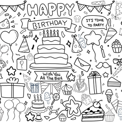 Birthday Party Coloring Tablecloth | Kids Activity