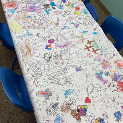 Religious Easter Coloring Tablecloth