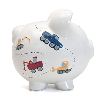 White Construction Large Piggy Bank