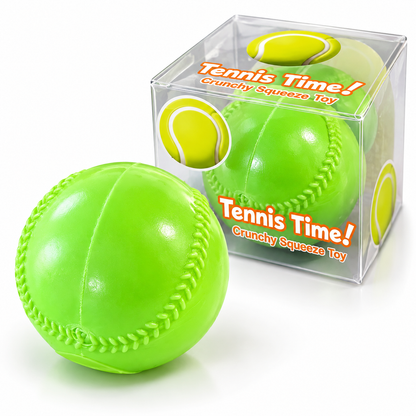 2" Crunchy Tennis Ball Squeeze Toy – Tennis Time! MSS53