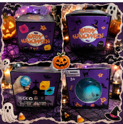 Halloween Glow Cube Squishy: Pumpkin