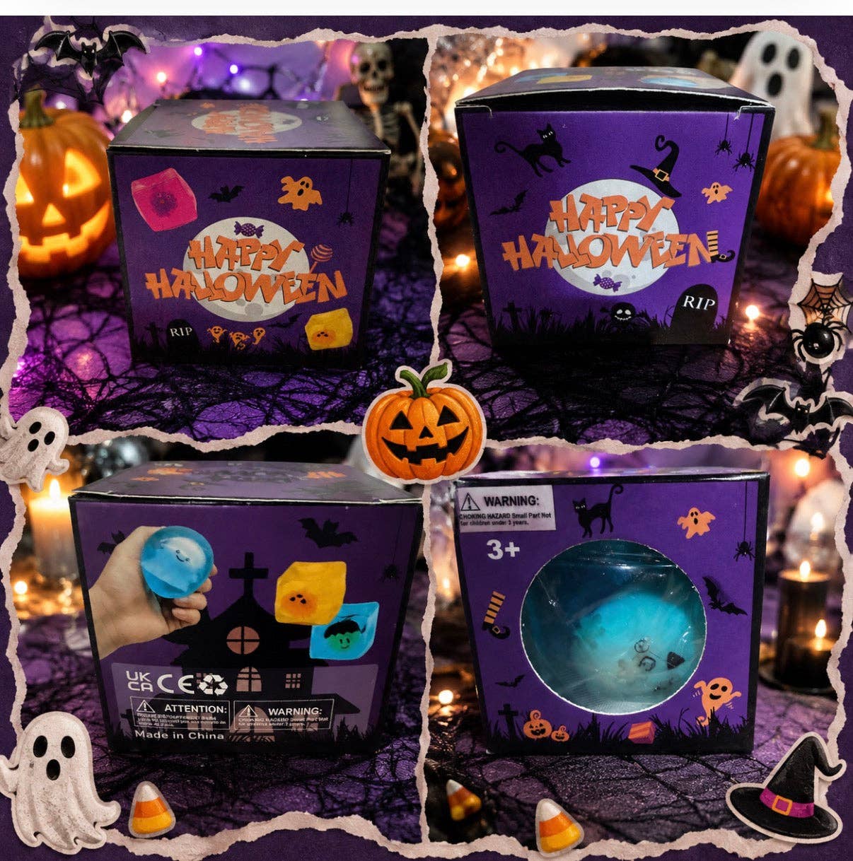 Halloween Glow Cube Squishy: Ghost