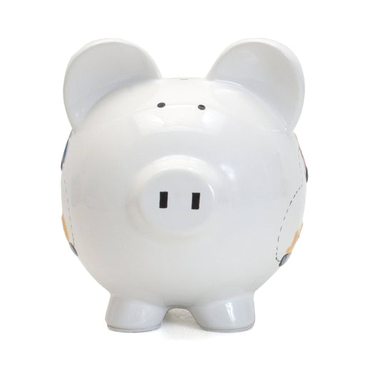 White Construction Large Piggy Bank