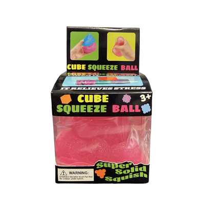 Cube Squeeze Ball – Assorted Colors (2 1/4") MSND2